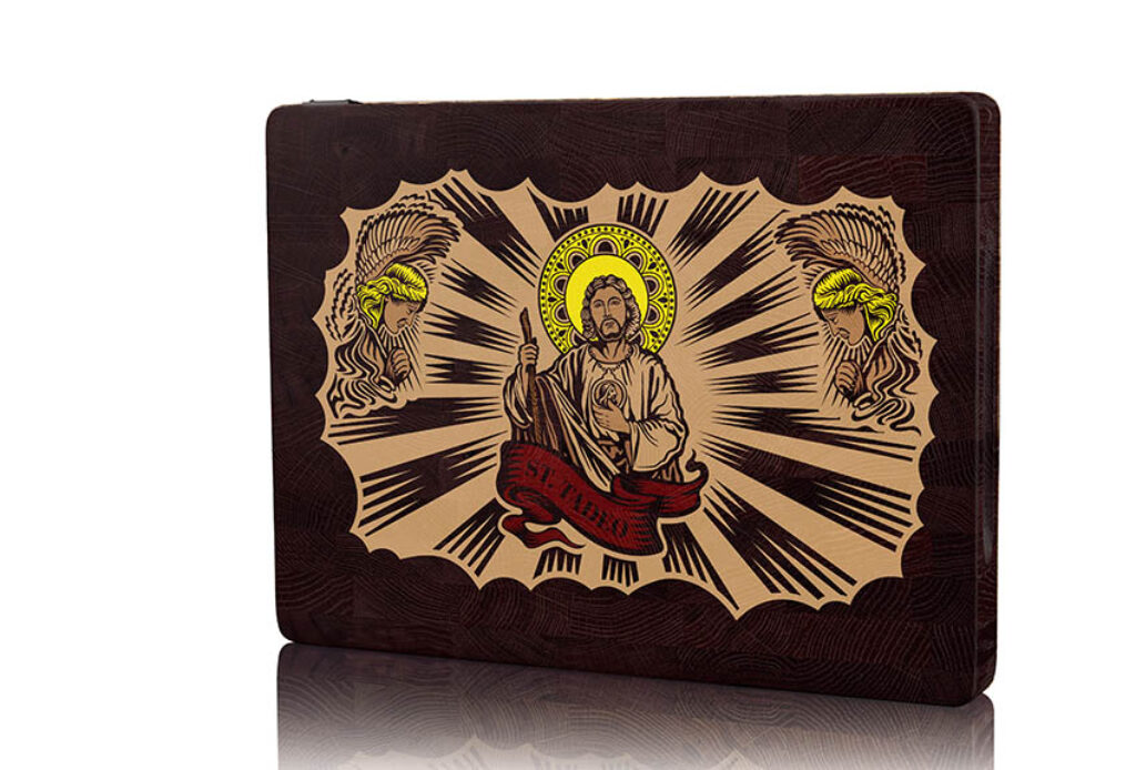 Divine Harmony. St. Thaddeus and Angels Kitchen Cutting Board