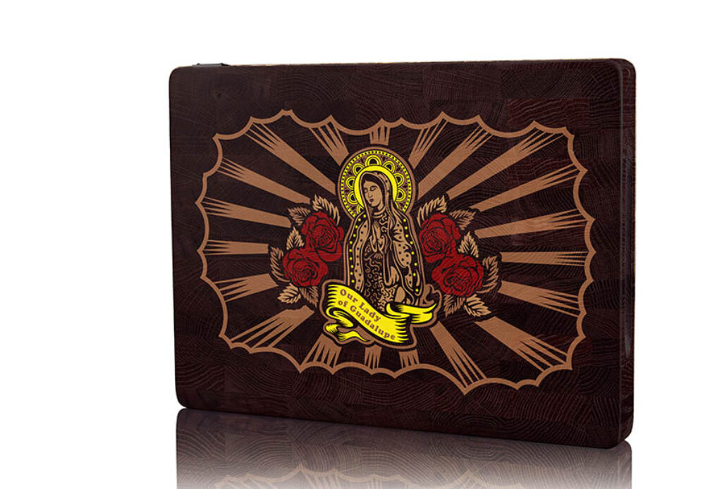 Divine Rose. Our Lady of Guadalupe Cutting Board Art