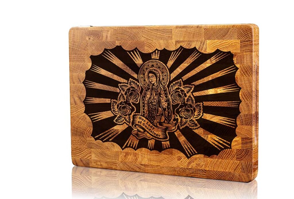 Divine Roses: Our Lady of Guadalupe Cutting Board Kitchen Art