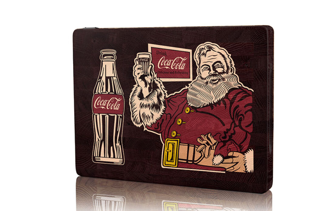 Festive Cheers: Santa Claus Coca-Cola Cutting Board
