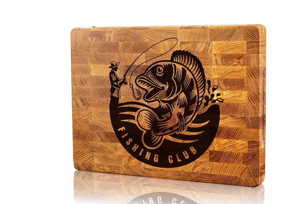Fishing Club Delight: A Jumping Perch on Your Cutting Board