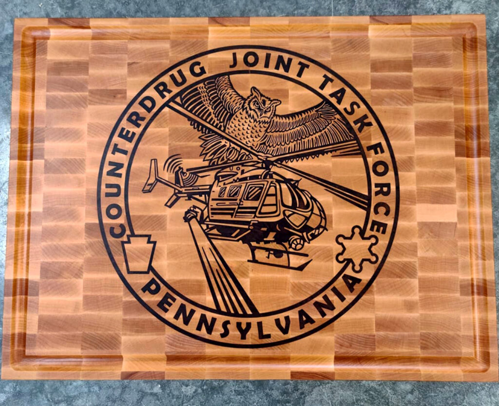 Counterdrug Task Force Emblem: Helicopter and Owl Round Board