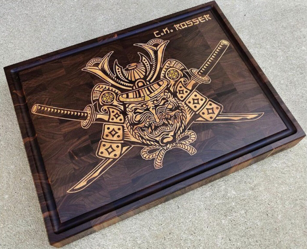 Spirit of the Samurai: Traditional Helm Samurai Cutting Board