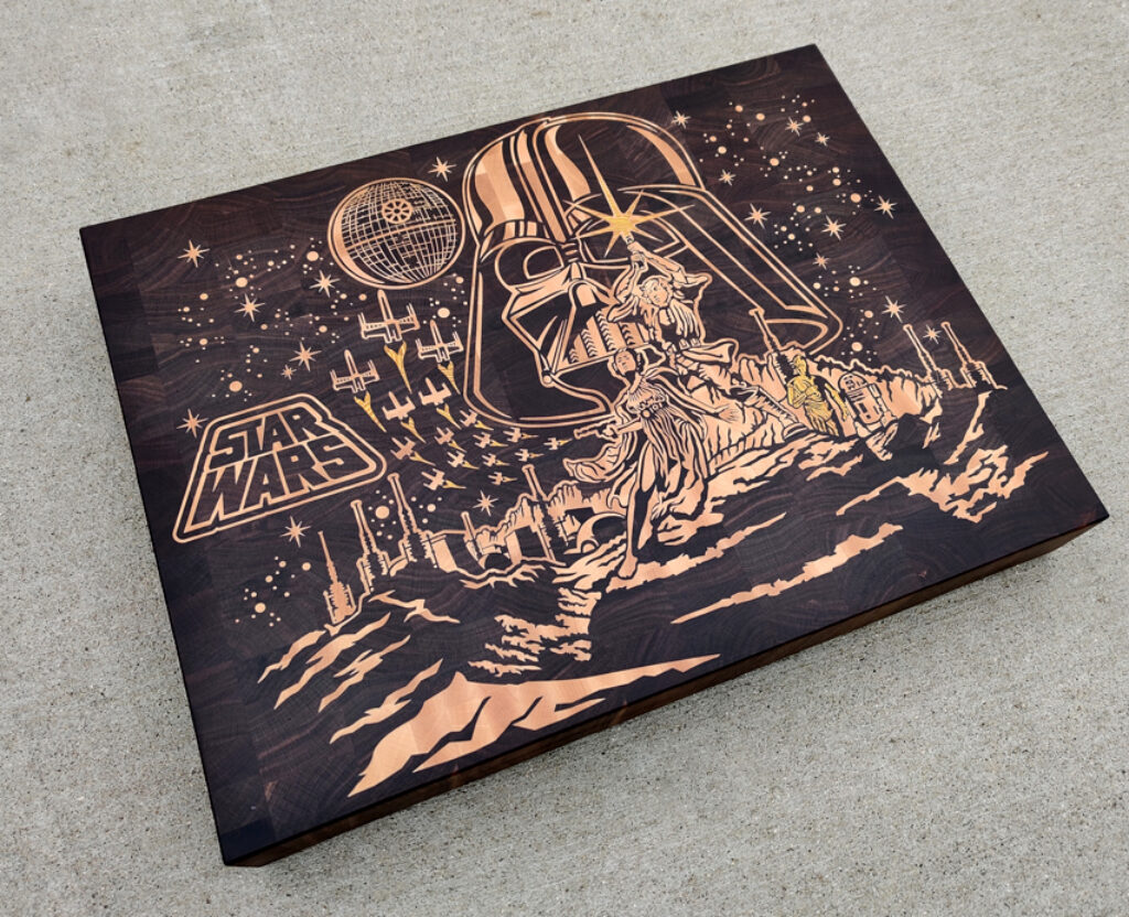 Galactic Legends: Star Wars-Inspired Wooden Board