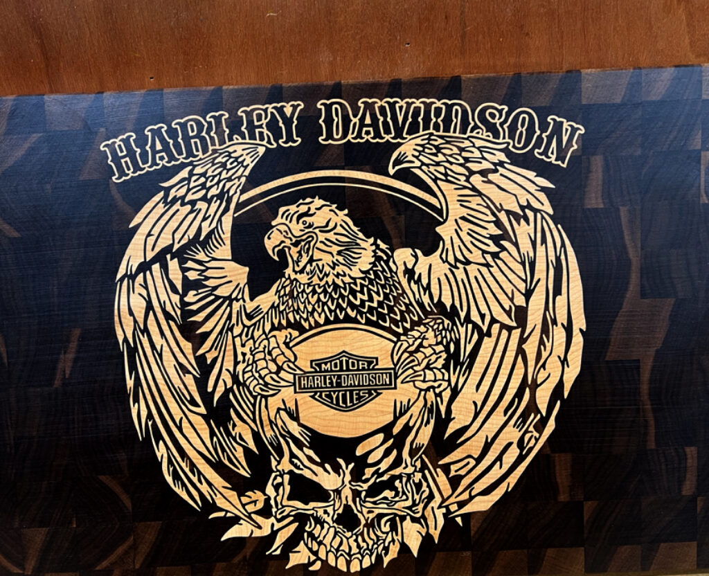 Harley Spirit Eagle Skull Cutting Board