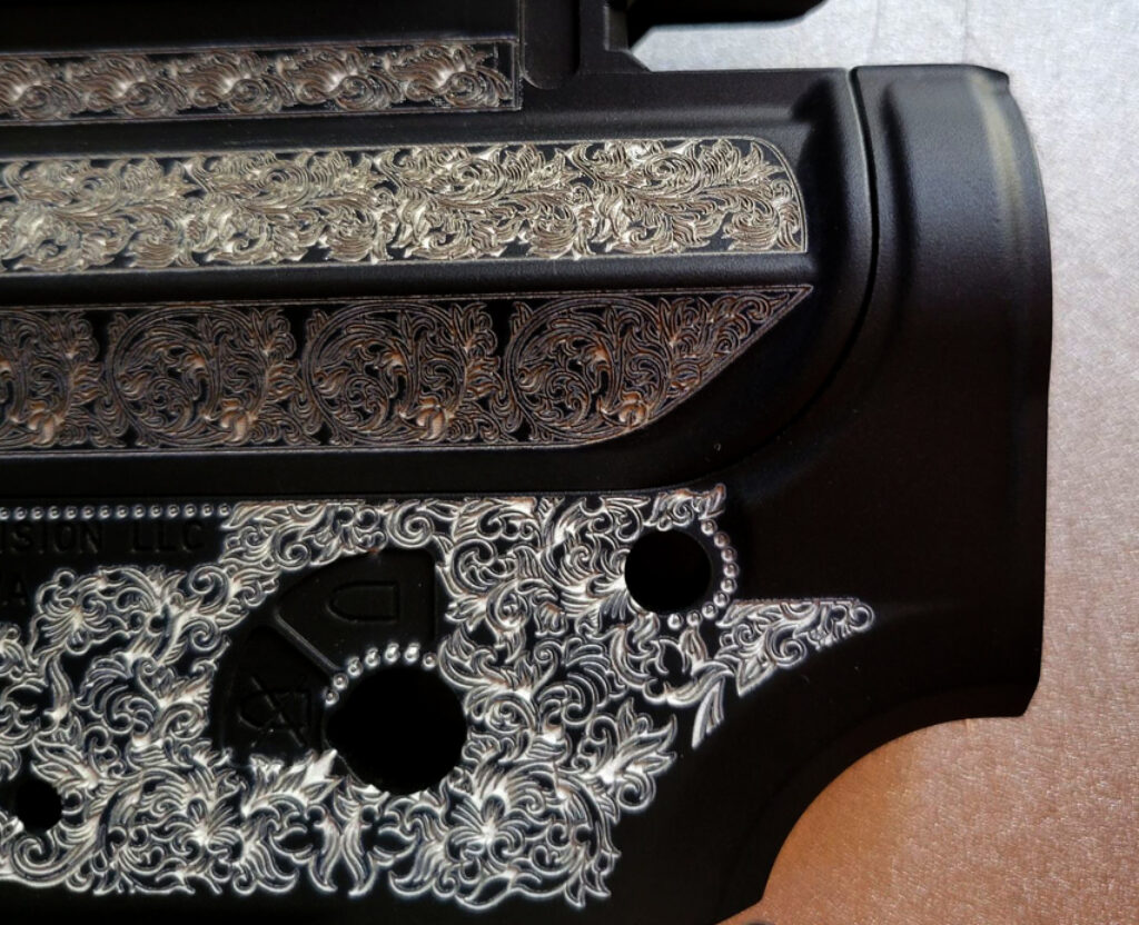 Curly Engraving Pattern Design for AR15 Rifle