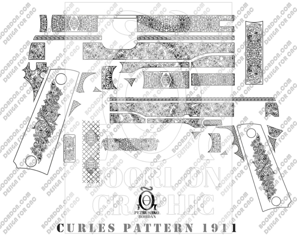Curly Pattern Colt 1911 Custom Design