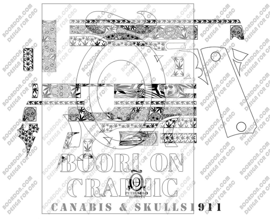 Sugar Skulls and Cannabis Leaves Custom Colt 1911 Design