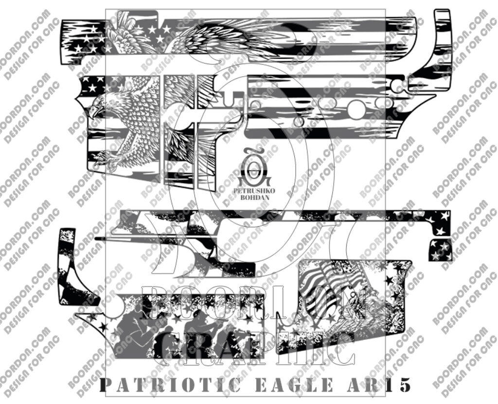 Patriotic AR15 Rifle Design