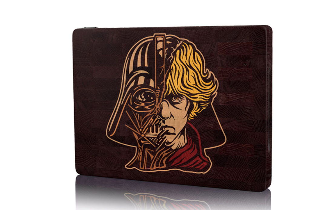 Luke Skywalker and Darth Vader Split Engraving Design