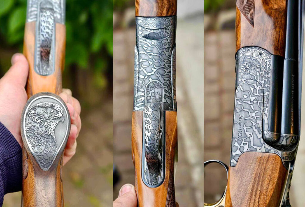 Hawk Feather Texture Engraving Design for Pirezzi Hunting Shotgun